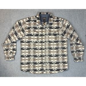 CE‎ Schmidt Workwear Shirt Men Sz XL Wool Blend Aztec Print Button Up Southwest